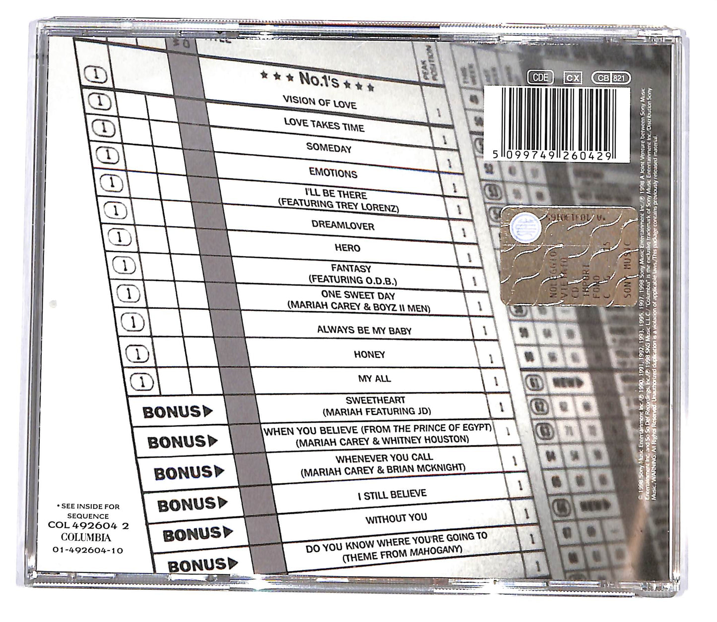 EBOND Mariah - #1's CD CD119812