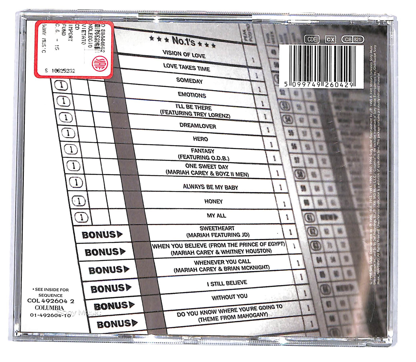 EBOND Mariah - #1's CD CD119821