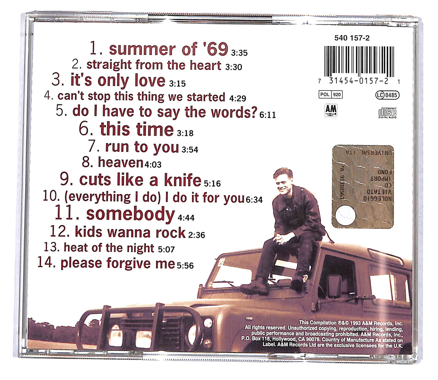 EBOND Bryan Adams - So Far So Good CD CD119856