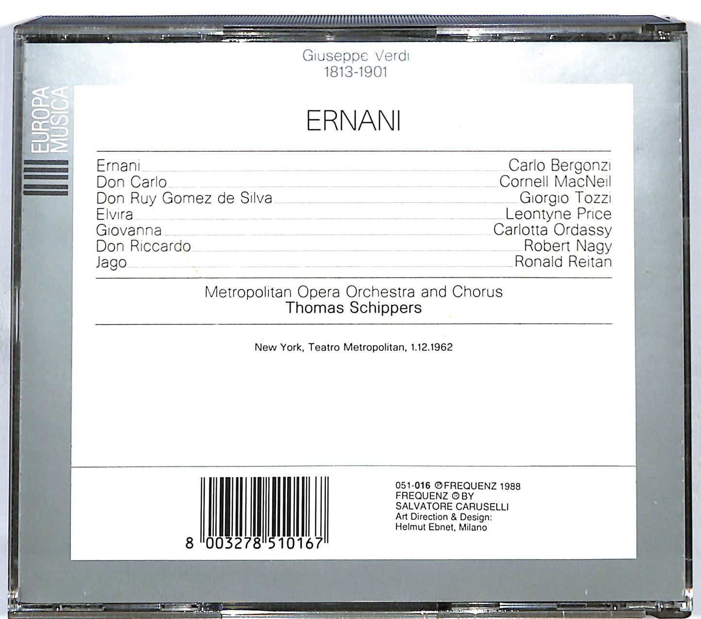EBOND Giuseppe Verdi Ernani Bergonzi Schippers CD CD120405