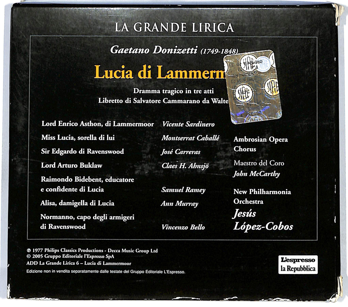 EBOND Donizetti , Jesus Lopez-Cobos - Lucia di Lammermoor EDITORIALE CD CD120415