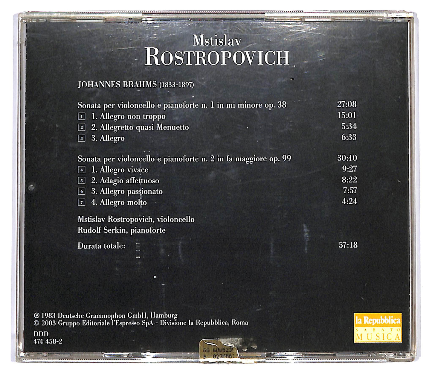 EBOND Brahms / Mstislav Rostropovich - Le 2 Sonate EDITORIALE CD CD120557