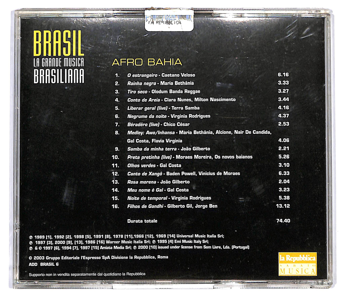 EBOND Various - Brasil - 6 Afro Bahia EDITORIALE CD CD120560