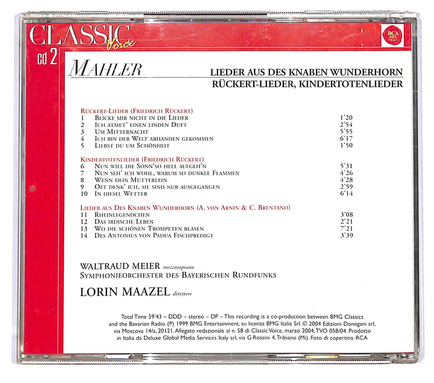 EBOND Gustav Mahler - Lieder CD CD120612