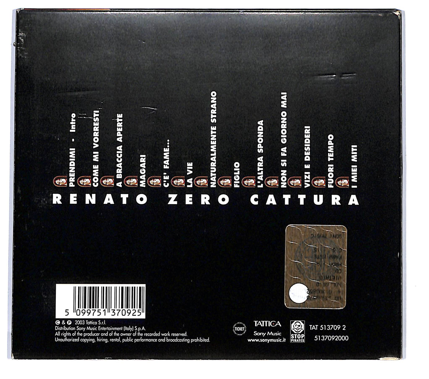 EBOND Renato Zero - Cattura DIGIPACK CD CD120619