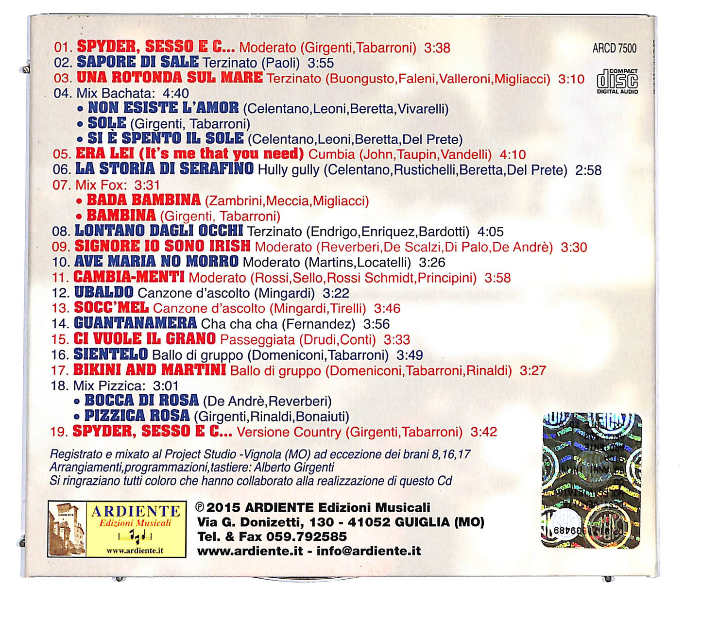 EBOND Renato Tabarroni - 50 Anni in Musica DIGIPACK CD CD120748