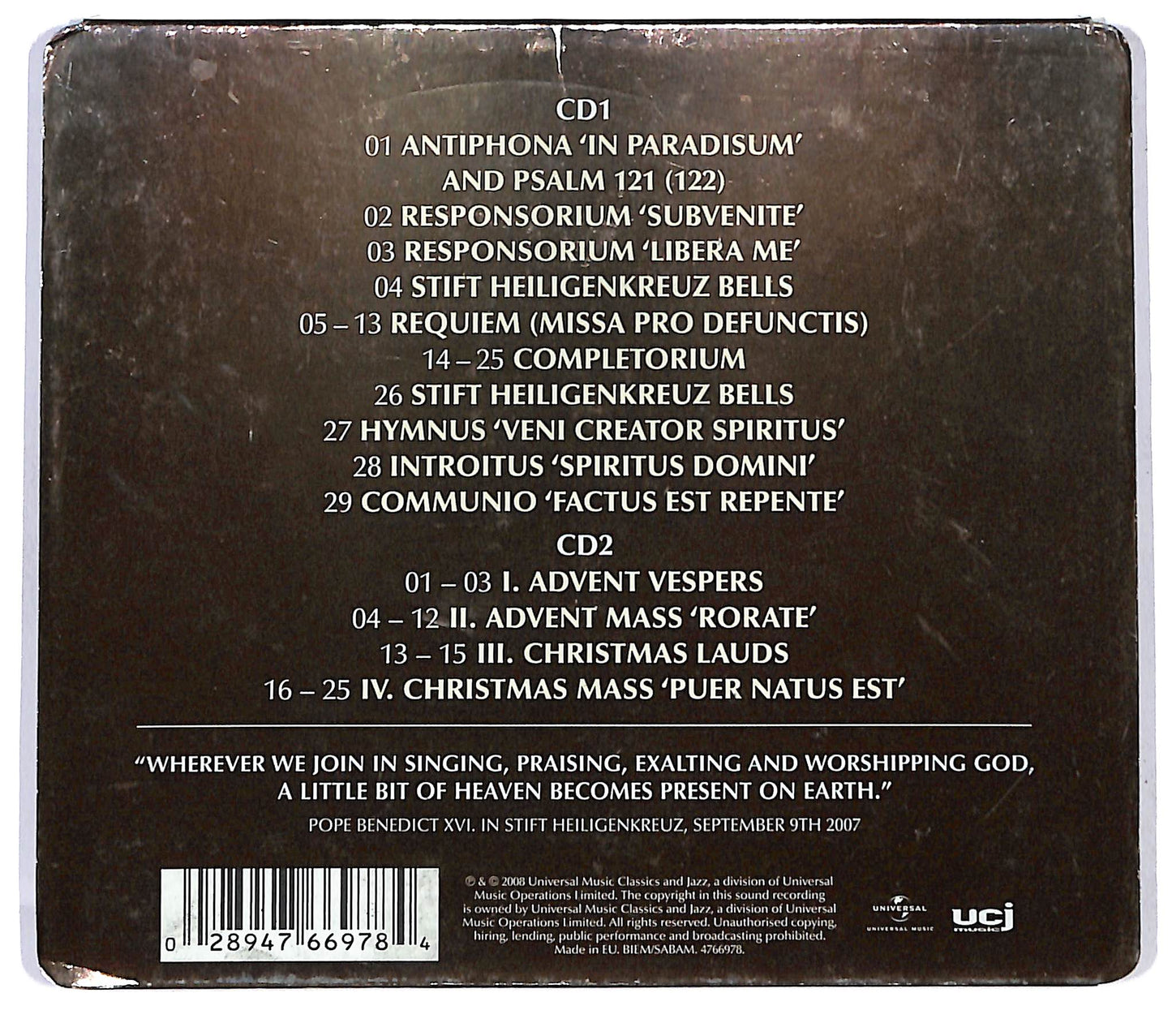 EBOND The Cistercian Monks Of Stift Heiligenkreuz - Chant CD CD120936