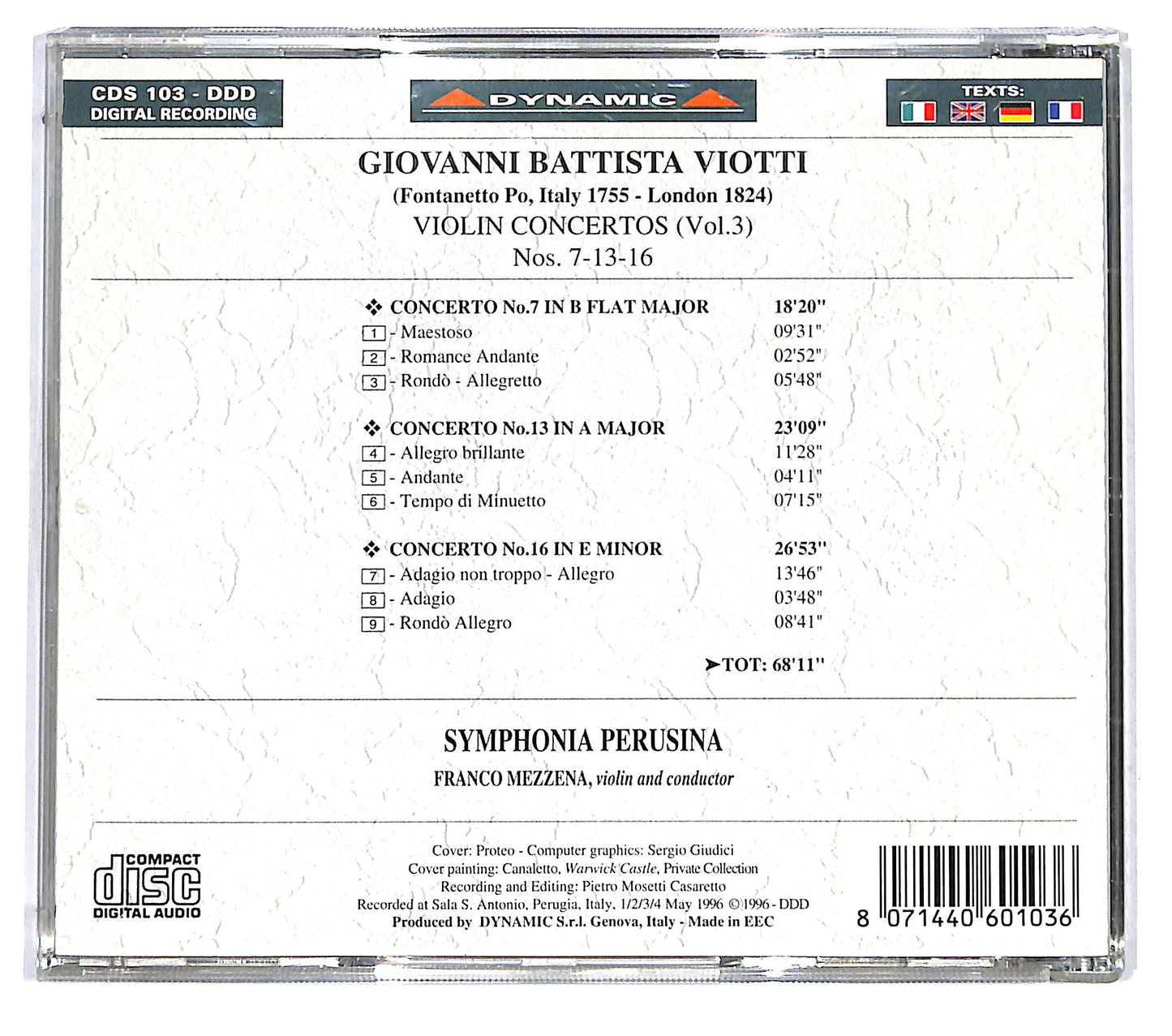 EBOND Giovanni Battista Viotti - Violin Concertos Vol. 3 Nos.7 13 16 CD CD121007