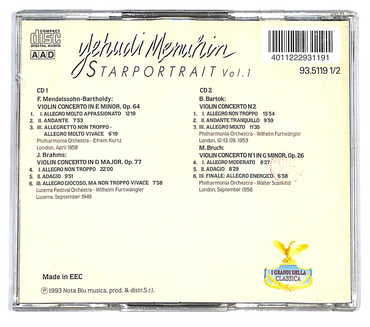 EBOND Yehudi Menuhin - Starportrait Yehudi Menuhin Vol.1 CD CD121028