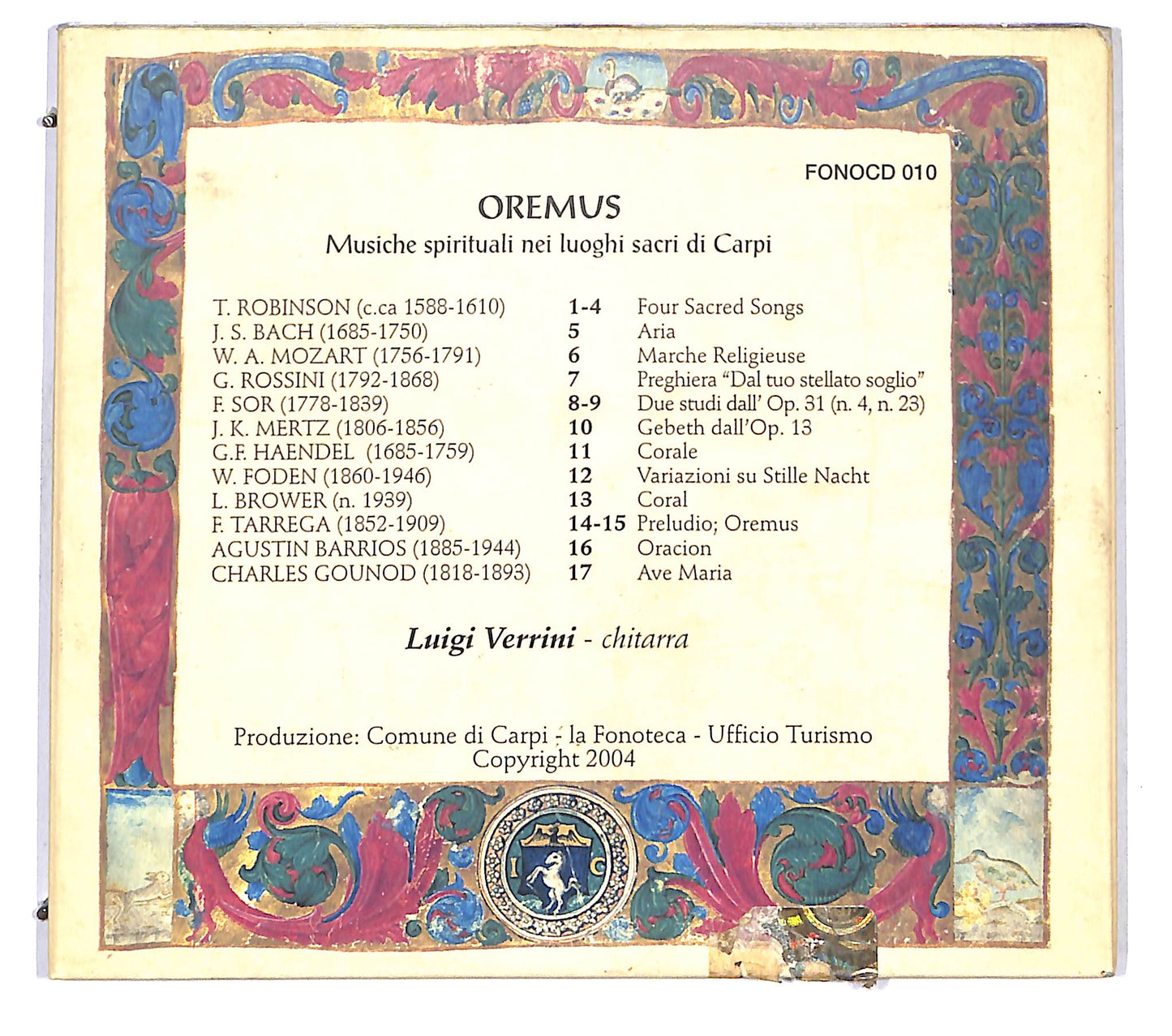 EBOND Luigi Verrini - Oremus - Chitarra DIGIPACK CD CD121031