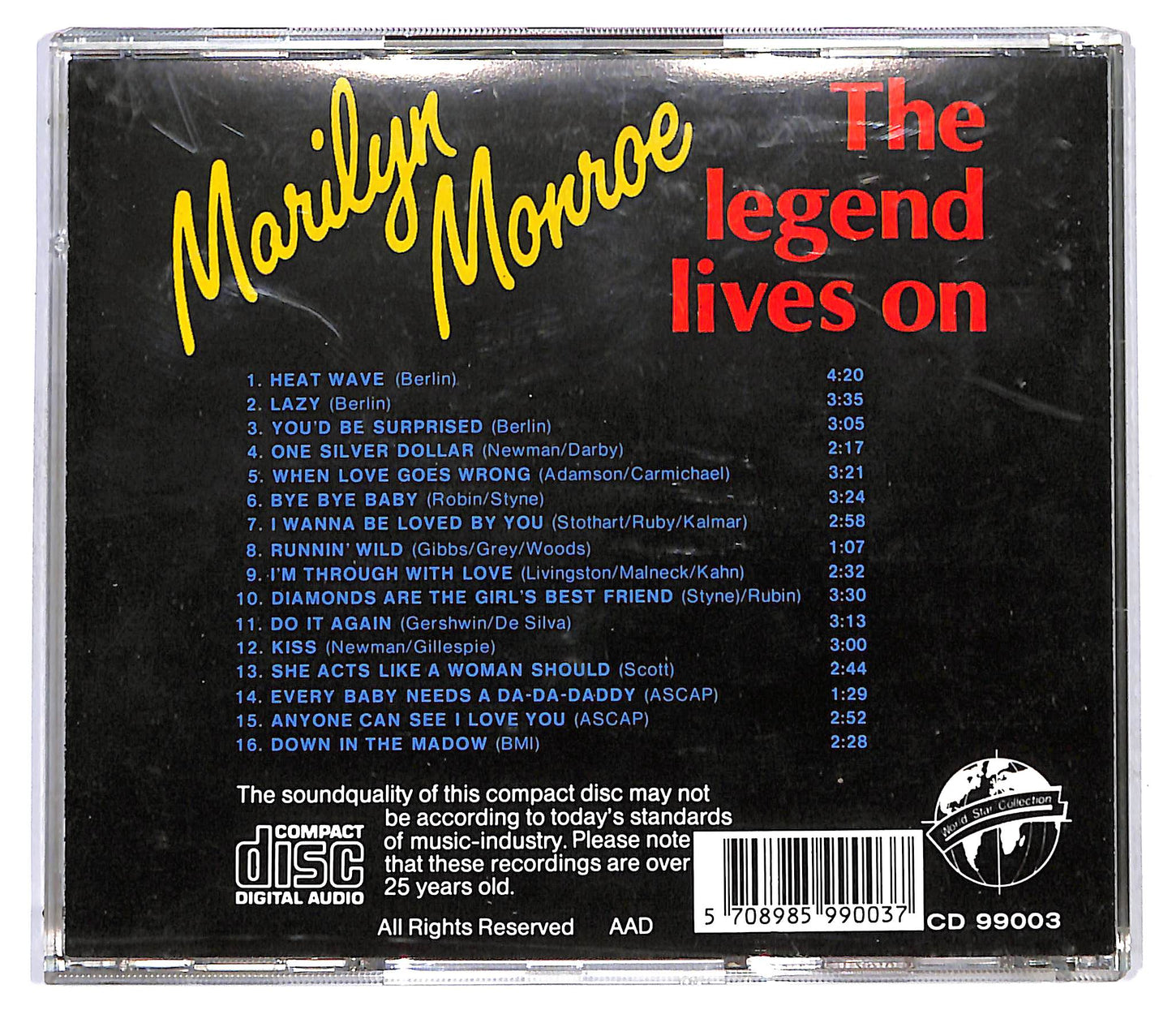 EBOND Marilyn Monroe - The Legend Lives On CD CD121032