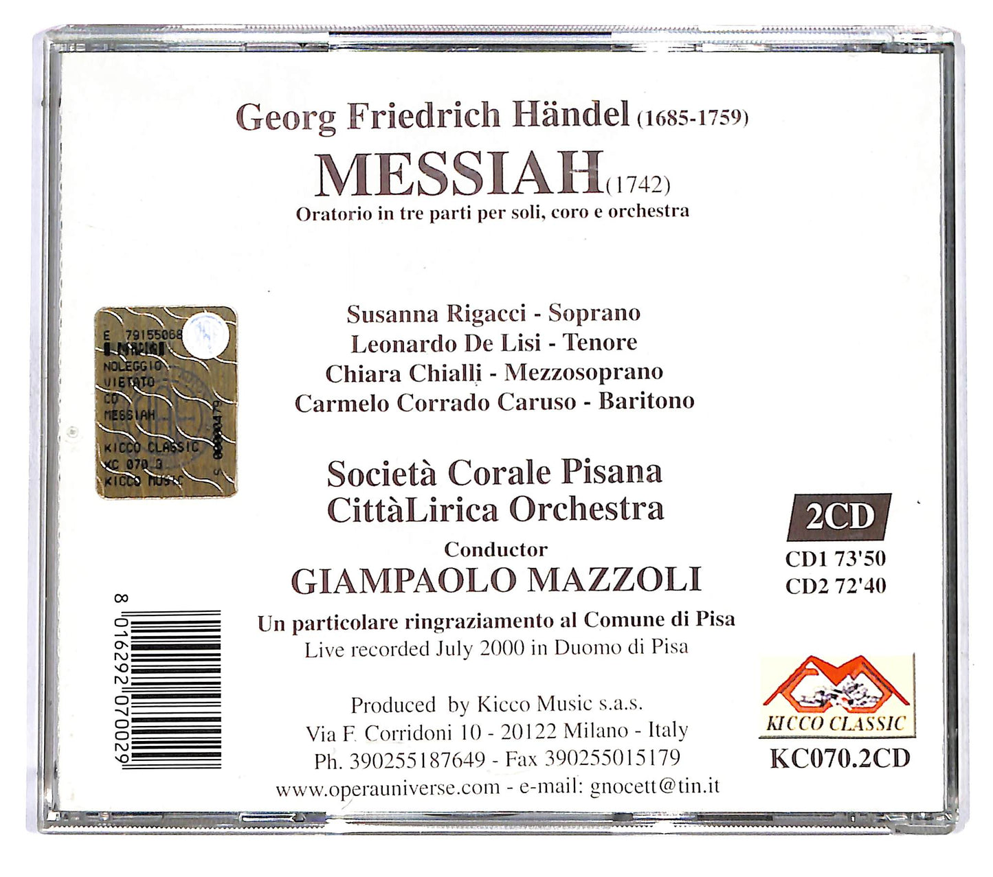 EBOND Georg Friedrich Handel - Messiah CD CD121034