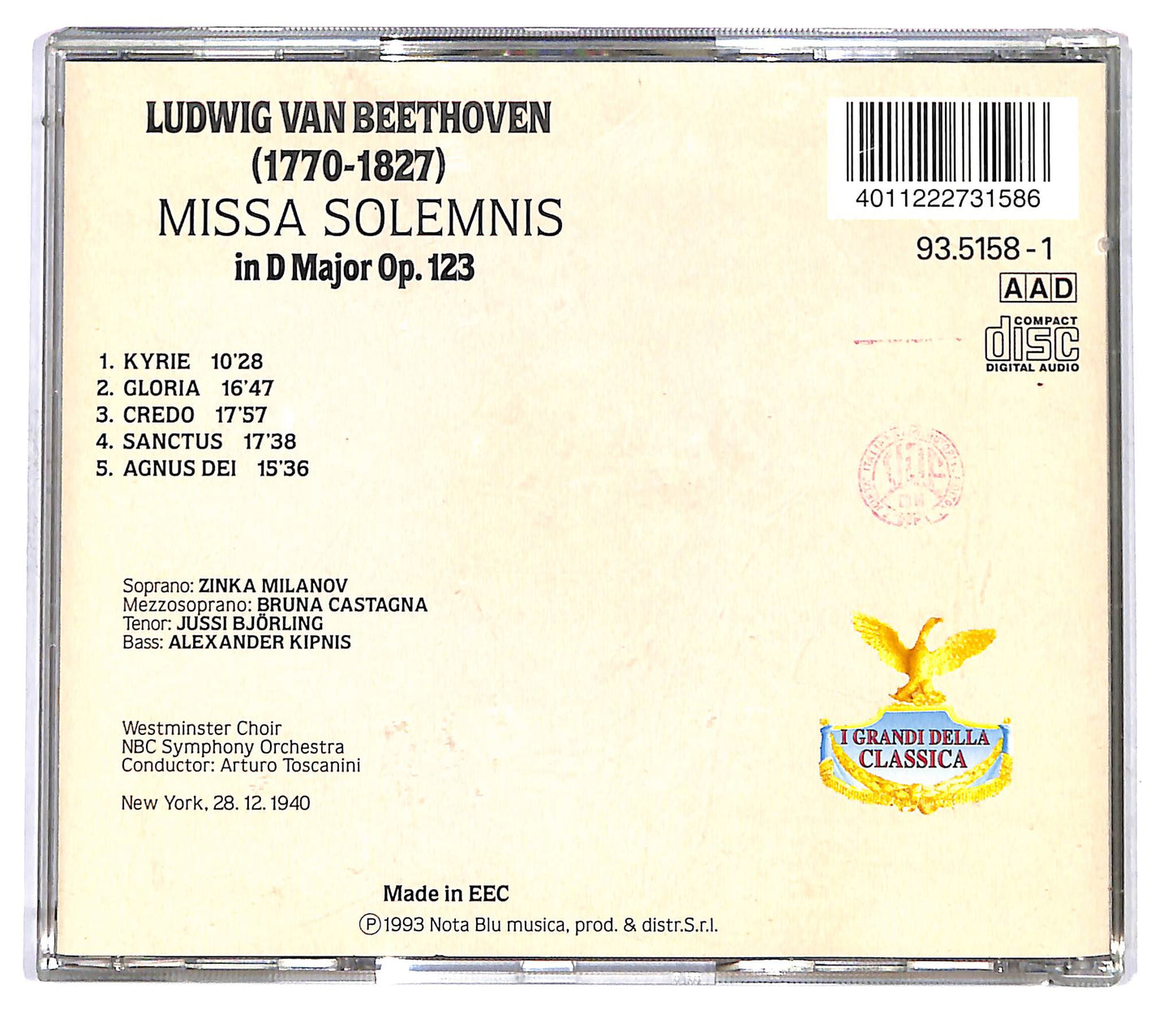 EBOND Ludwig van Beethoven - Missa Solemnis CD CD121038