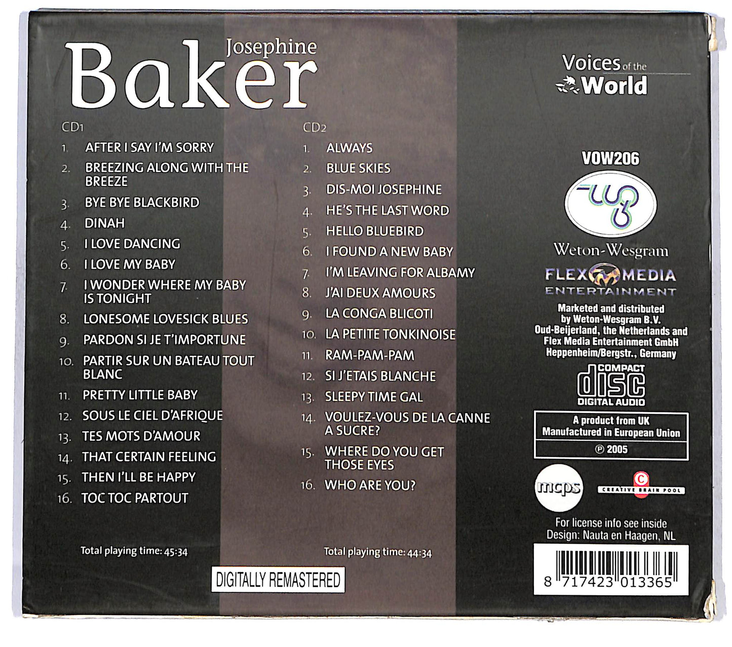 EBOND Josephine Baker - Josephine Baker CD CD121044