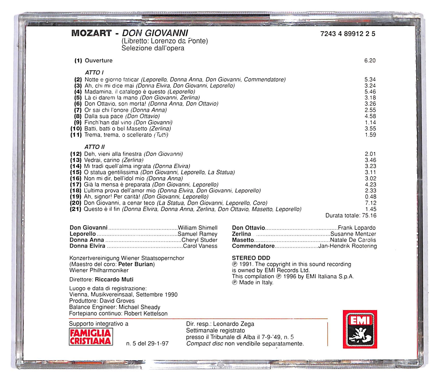 EBOND Mozart - Shimell , Ramey - Don Giovanni (Le Pagine Piu Belle) CD CD121061