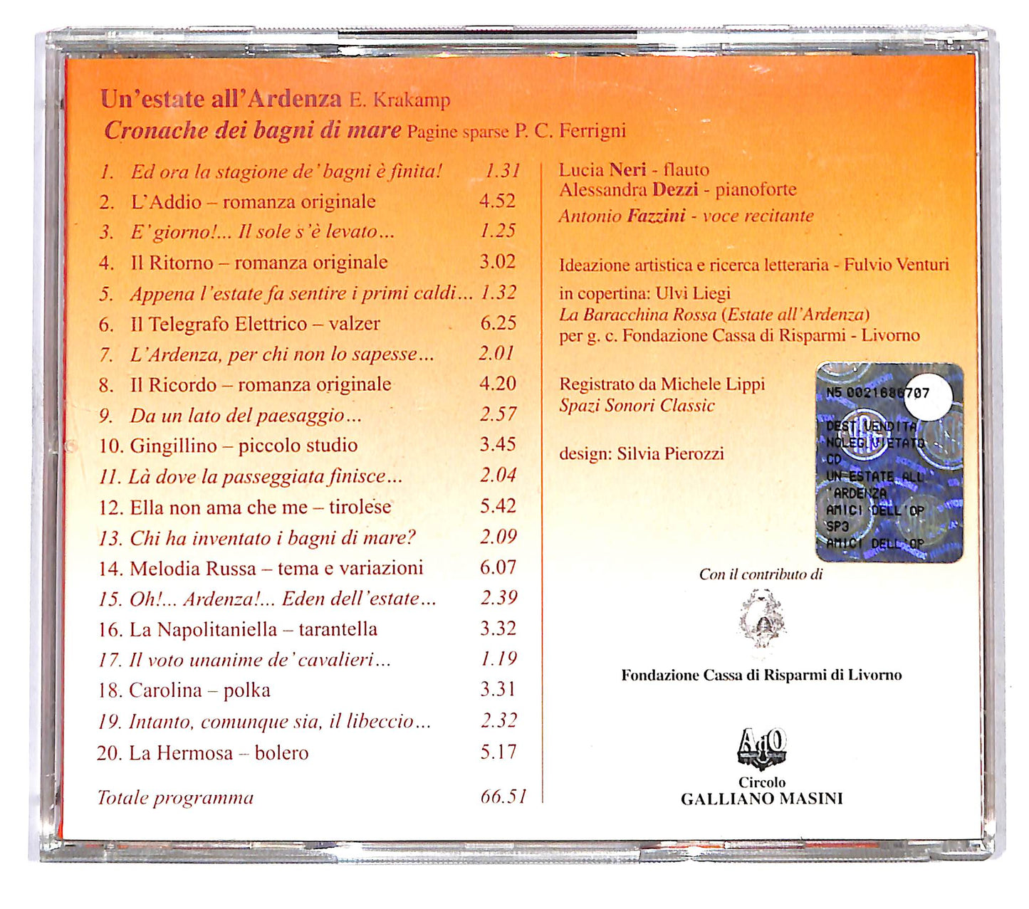 EBOND Un'estate all'Ardenza - Cronache dei Bagni di Mare CD CD121103