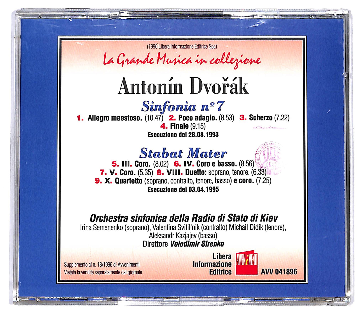 EBOND Antonin Dvořak - Sinfonia N. 7 - Stabat Mater CD CD121105