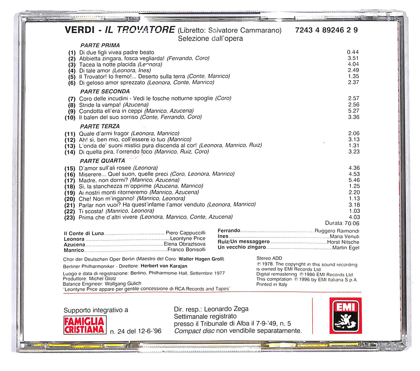 EBOND Verdi - Herbert von Karajan - Il Trovatore EDITORIALE CD CD121107