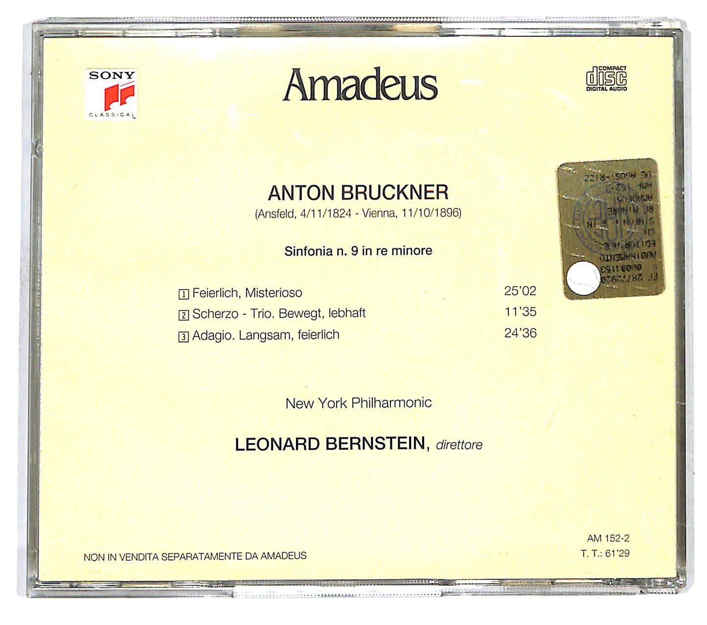 EBOND Bruckner - Leonard Bernstein - Sinfonia N. 9 In Re Minore CD CD121109