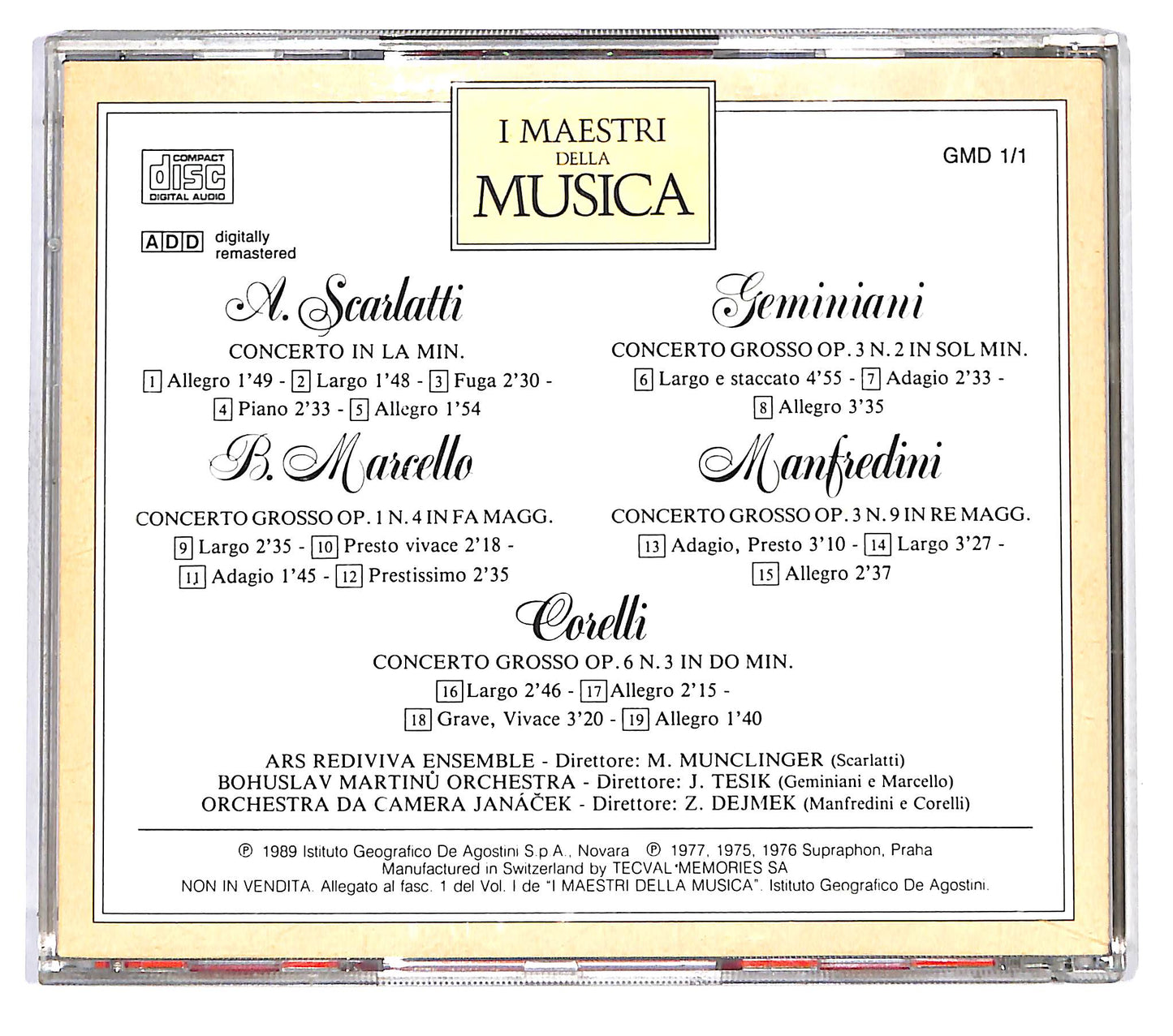 EBOND Various - A.Scarlatti - Geminiani - B. Marcello CD CD121116