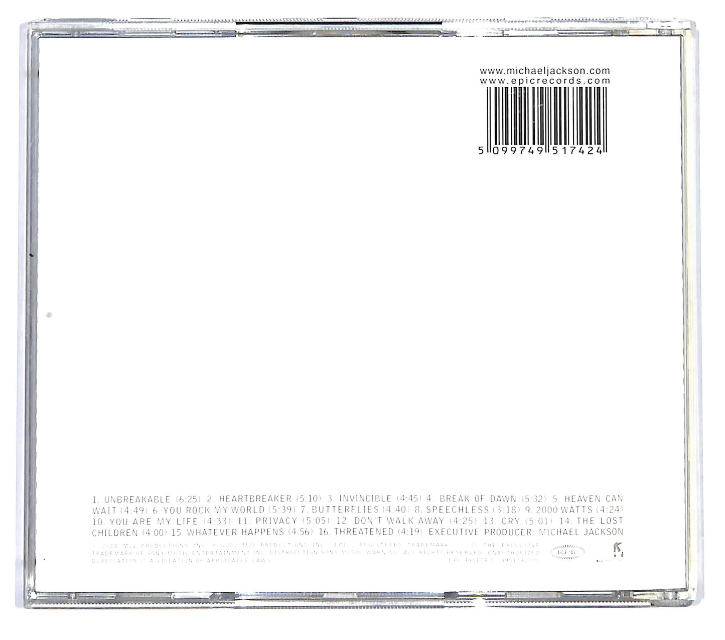 EBOND Michael Jackson - Invincible CD CD121144