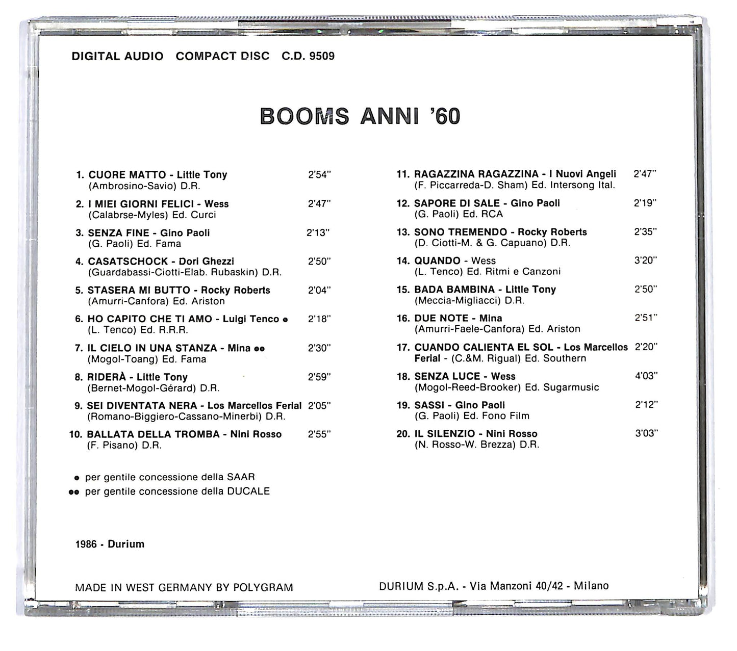 EBOND Various - Booms Anni '60 CD CD121215