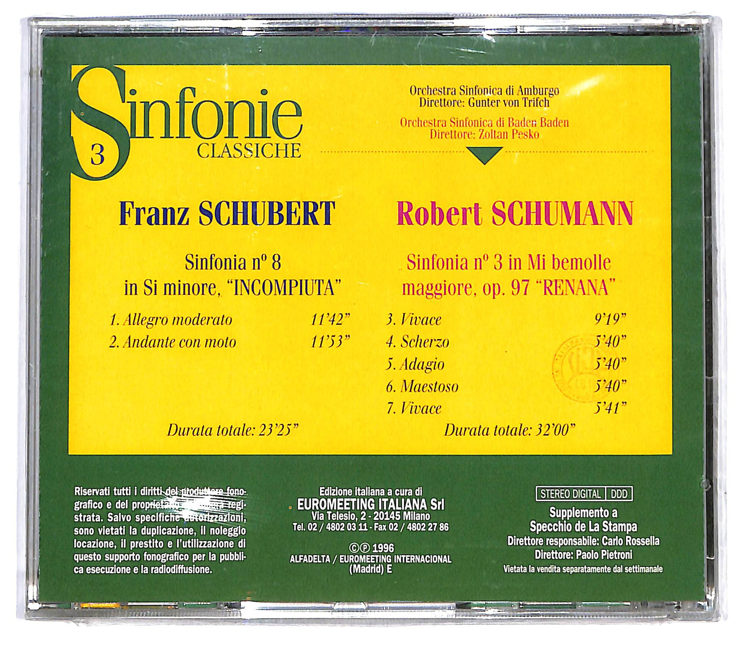 EBOND Schubert - Sinfonia N° 8 In Si Minore, Incompiuta EDITORIALE CD CD121326
