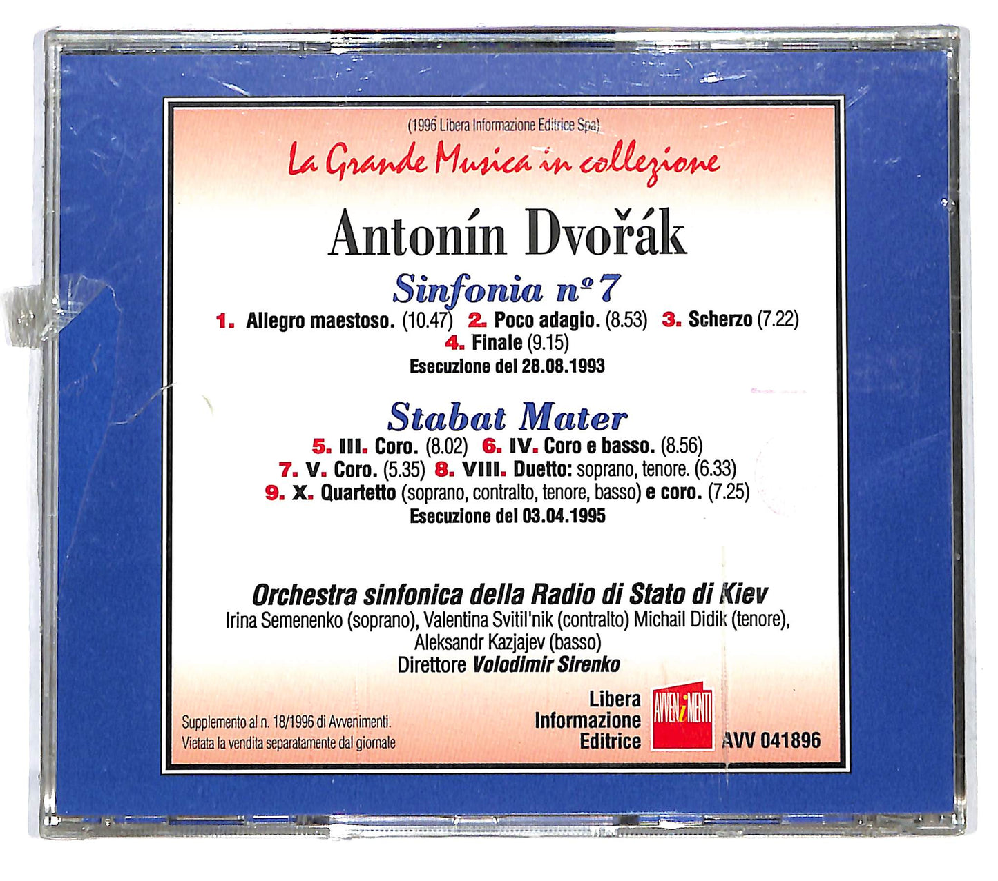 EBOND Antonin Dvořak - Sinfonia N. 7 - Stabat Mater EDITORIALE CD CD121343