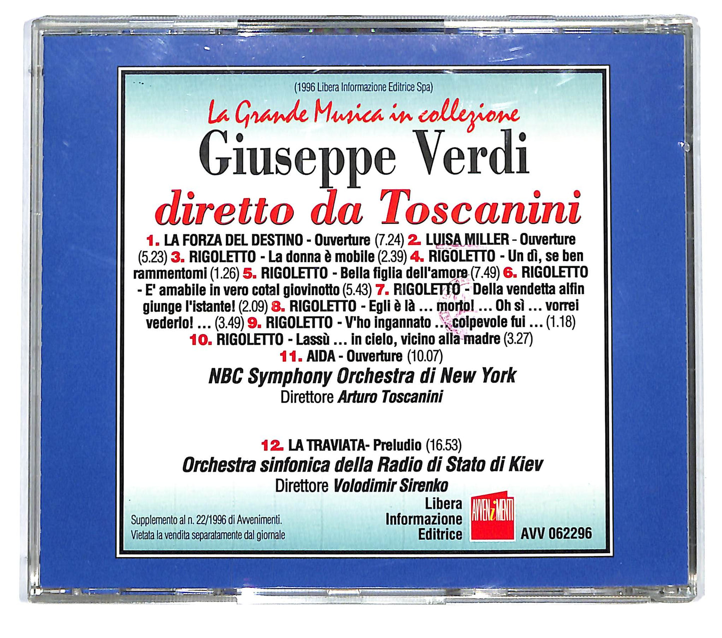 EBOND Verdi - Giuseppe Verdi diretto da Toscanini EDITORIALE CD CD121346