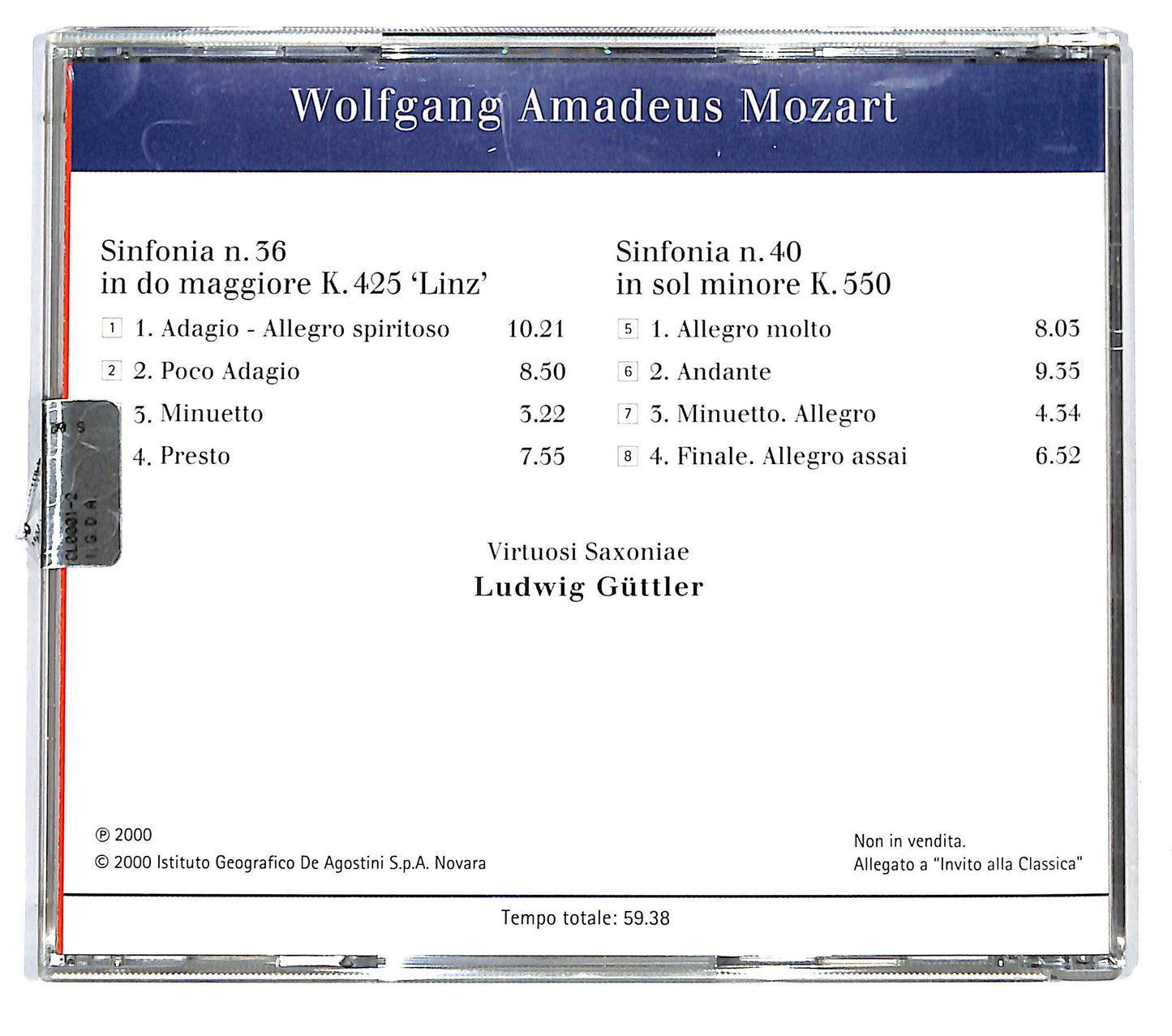 EBOND Mozart - Sinfonie n.36 'Linz' e n.40 CD CD121348