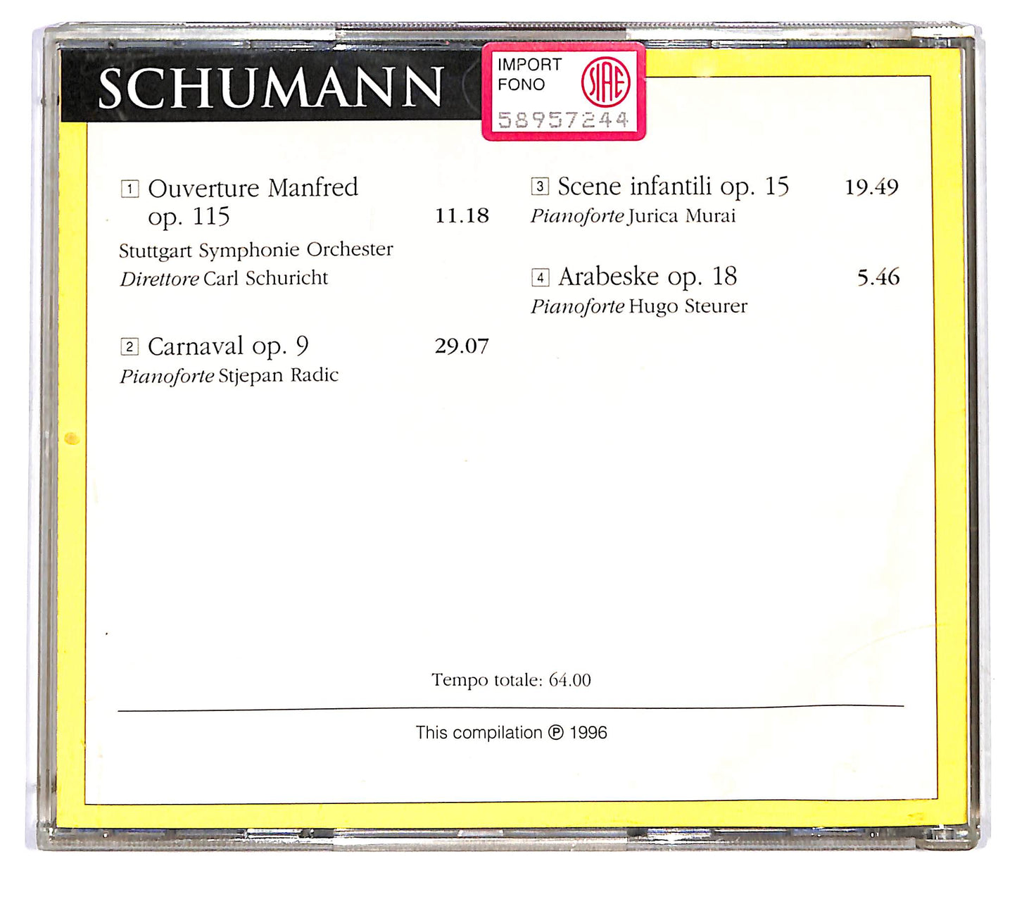 EBOND Schumann - Overture Manfred Op. 115 / Carnaval Op. 9 CD CD121403