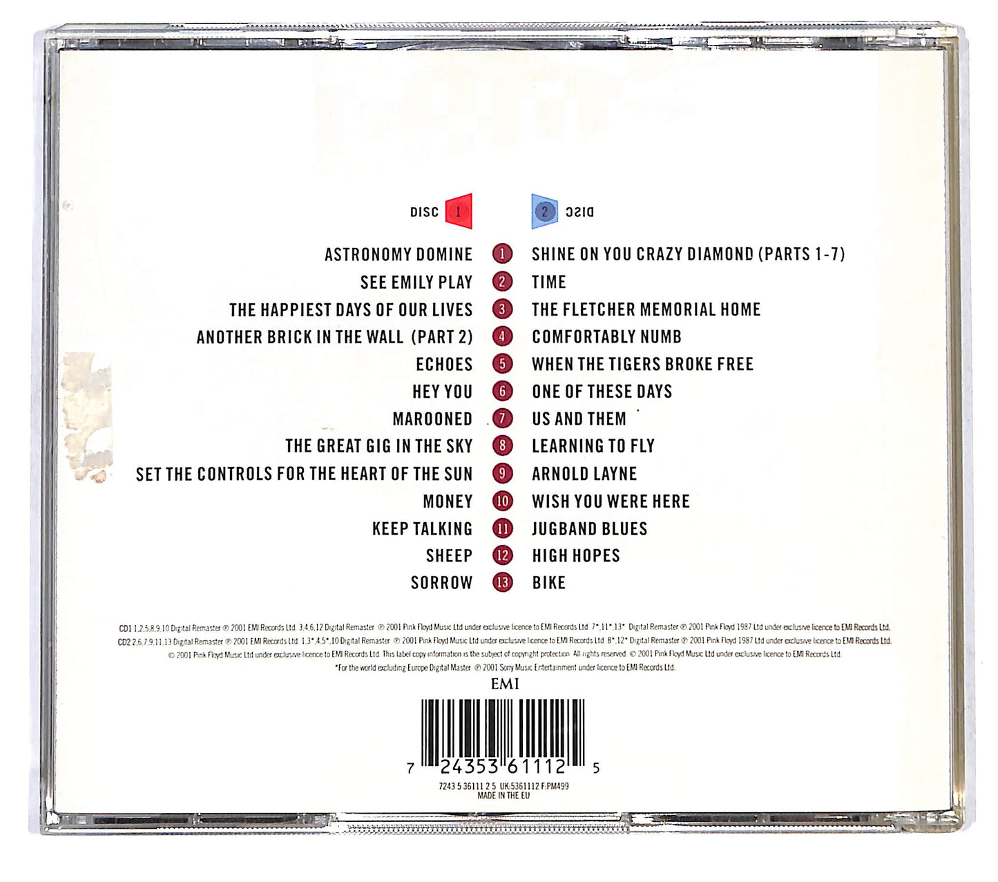 EBOND Pink Floyd - Echoes (the Best Of Pink Floyd) CD CD121419