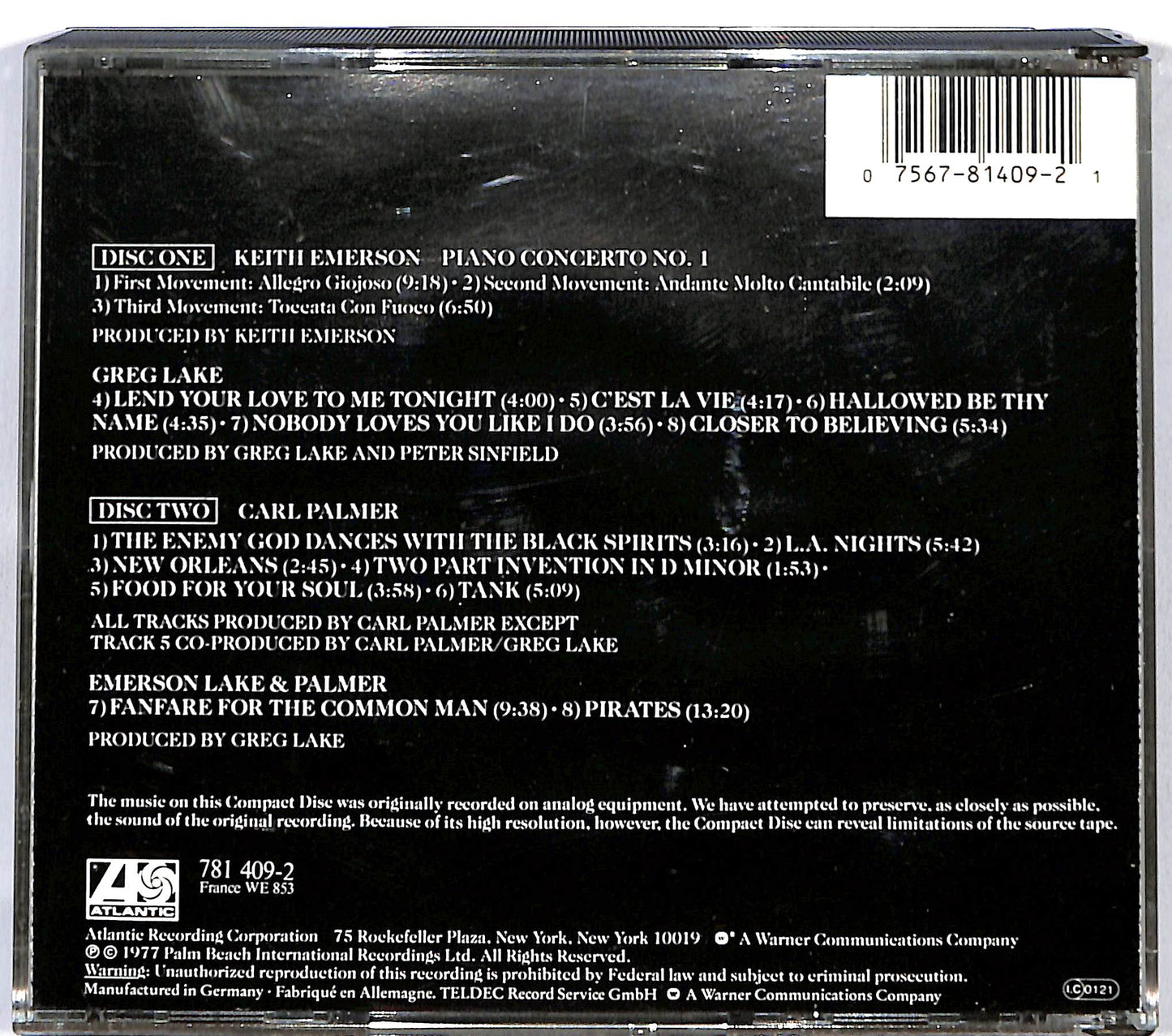 EBOND Emerson Lake & Palmer - Works (Volume 1) CD CD121505