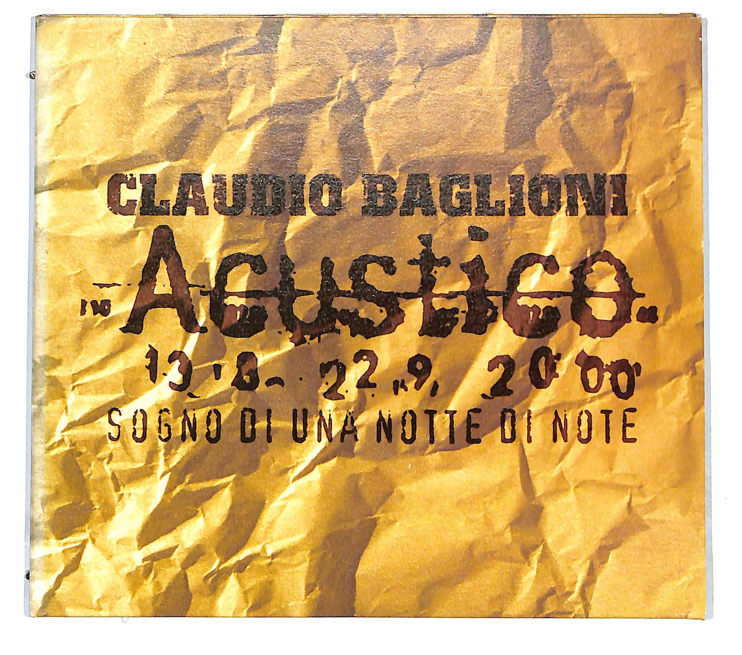 EBOND Claudio Baglioni - Acustico Sogno Di Una Notte Di Note CD CD121645