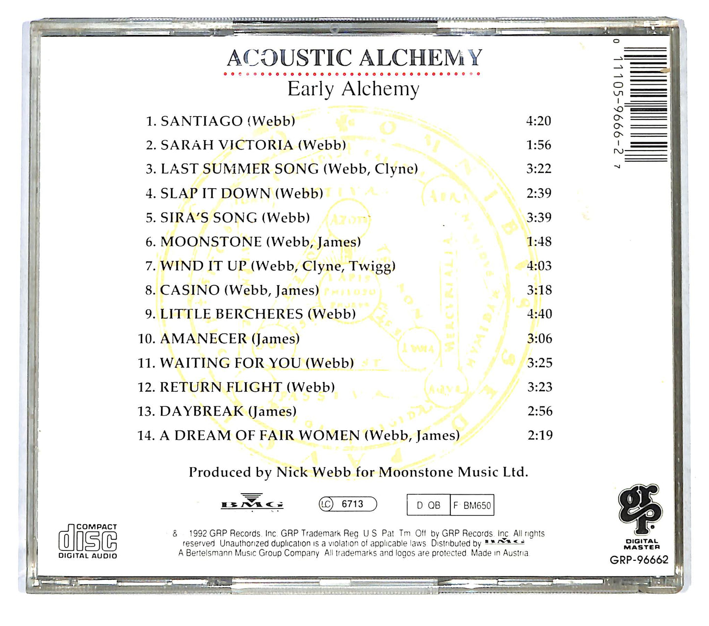EBOND Acoustic Alchemy - Early Alchemy CD CD121657