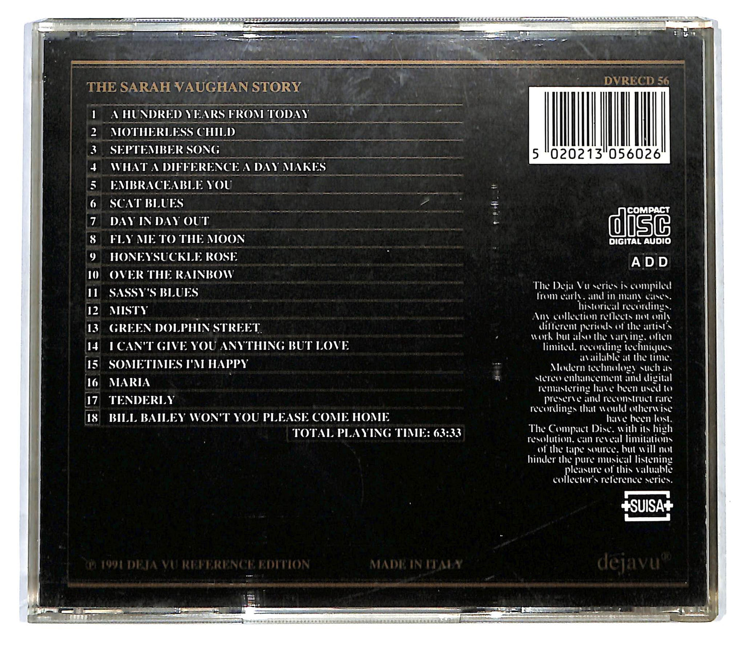 EBOND Sarah Vaughan - The Story - 18 Phonographic Memories CD CD121660