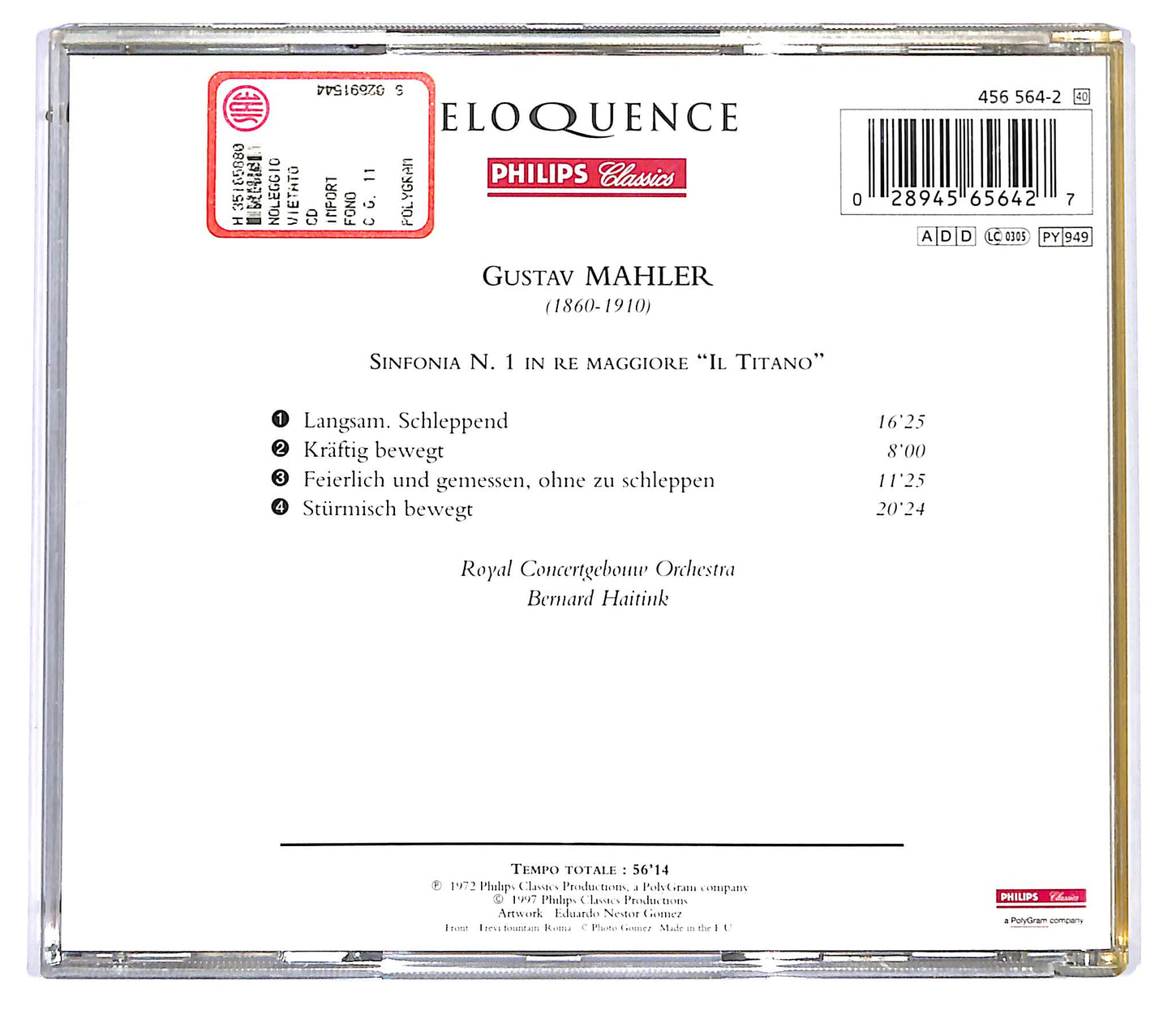 EBOND Mahler / Haitink - Sinfonia N. 1 In Re Maggiore ''l Titano'' CD CD121853