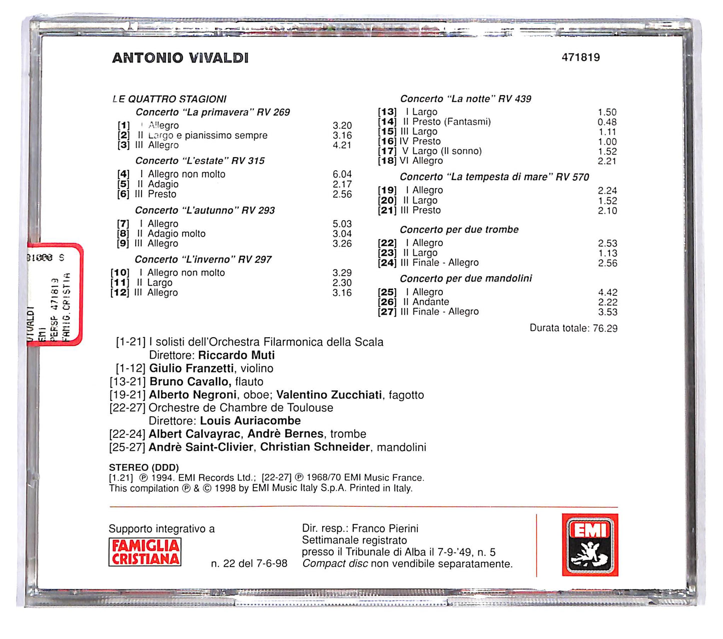 EBOND Antonio Vivaldi - Le Quattro Stagioni EDITORIALE CD CD122029