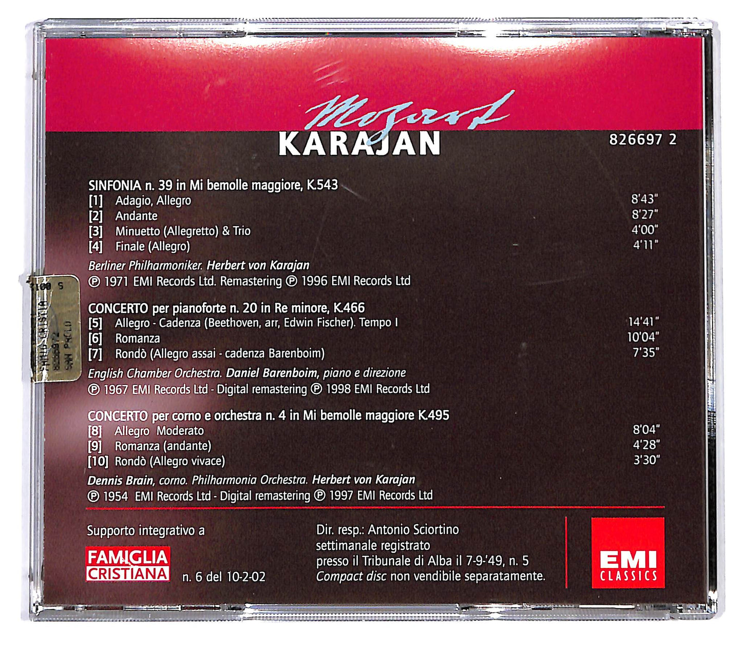 EBOND Mozart / Herbert von Karajan - Sinfonia N. 39 EDITORIALE CD CD122030
