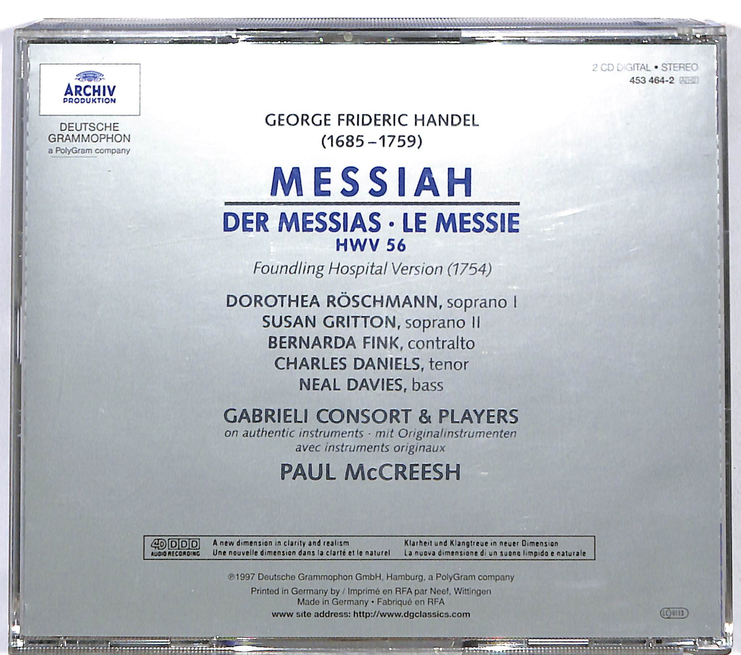 EBOND Handel - Gabrieli Consort & Players , Paul McCreesh - Messiah CD CD122040