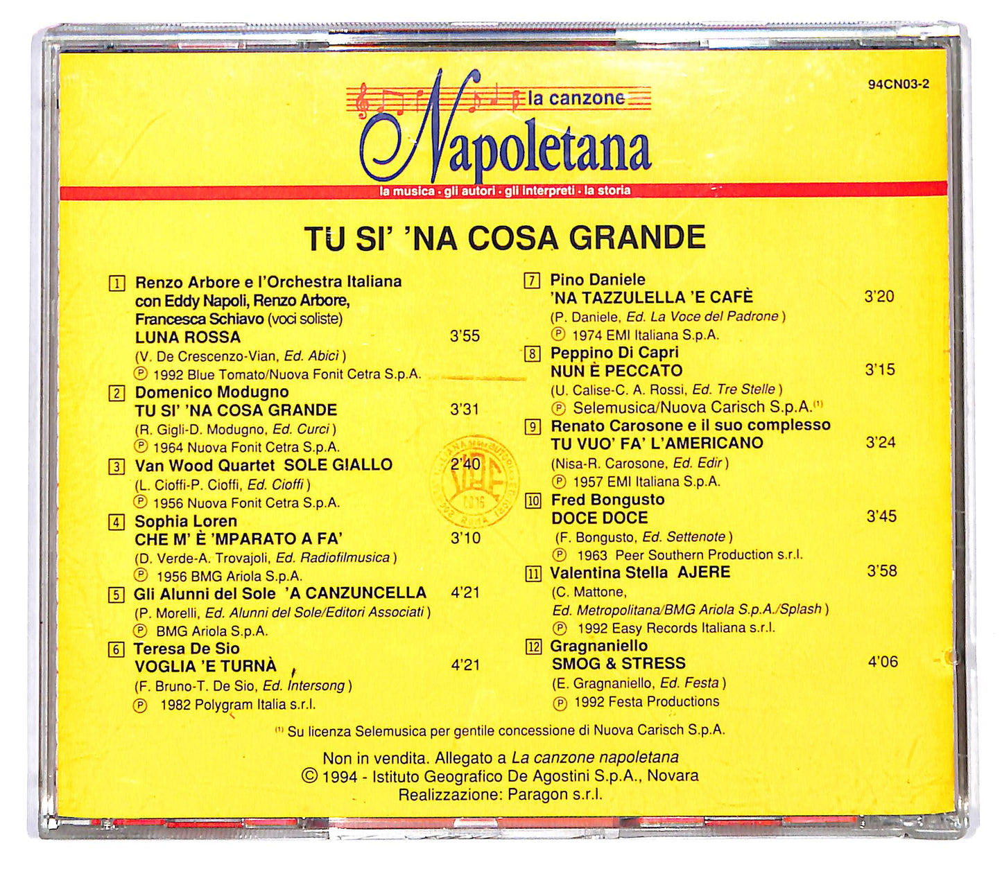 EBOND Various - Tu Si' 'Na Cosa Grande CD CD122103