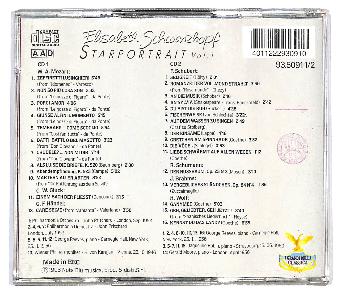 EBOND Elisabeth Schwarzkopf - Starportrait vol.1 CD CD122113