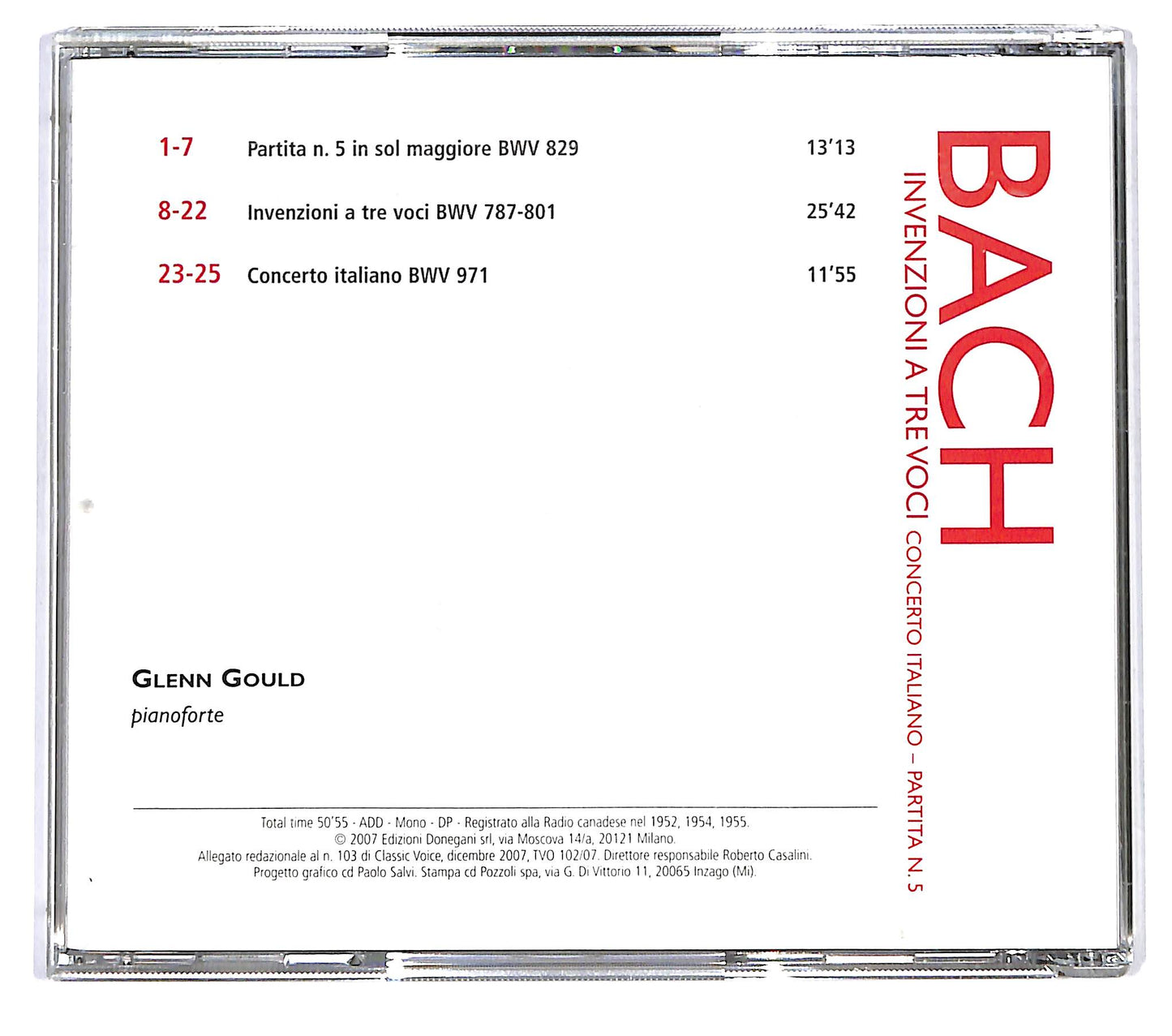 EBOND Bach - Invenzioni A Tre Voci - Glenn Gould CD CD122116