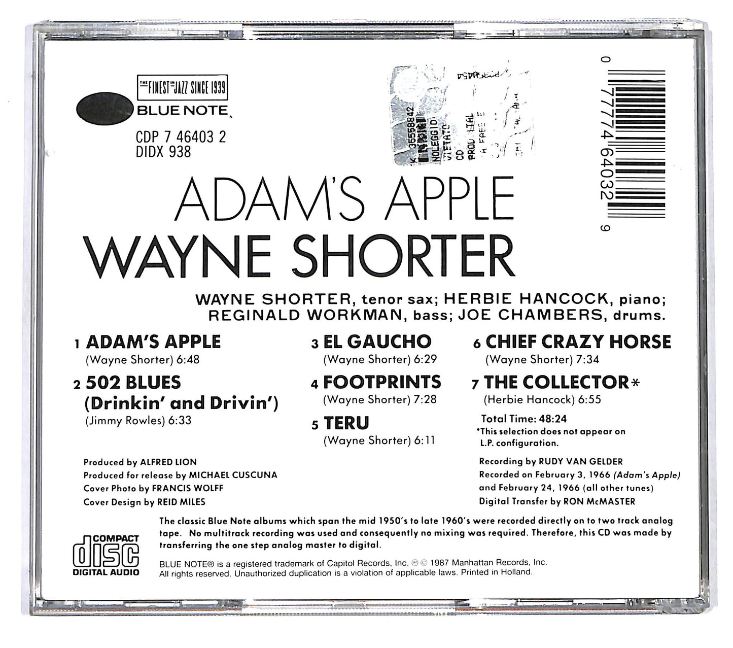 EBOND Wayne Shorter - Adam's Apple CD CD122117