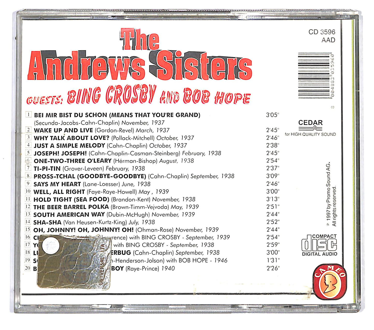 EBOND The Andrews Sisters Guests - Bing Crosby And Bob Hope CD CD122118