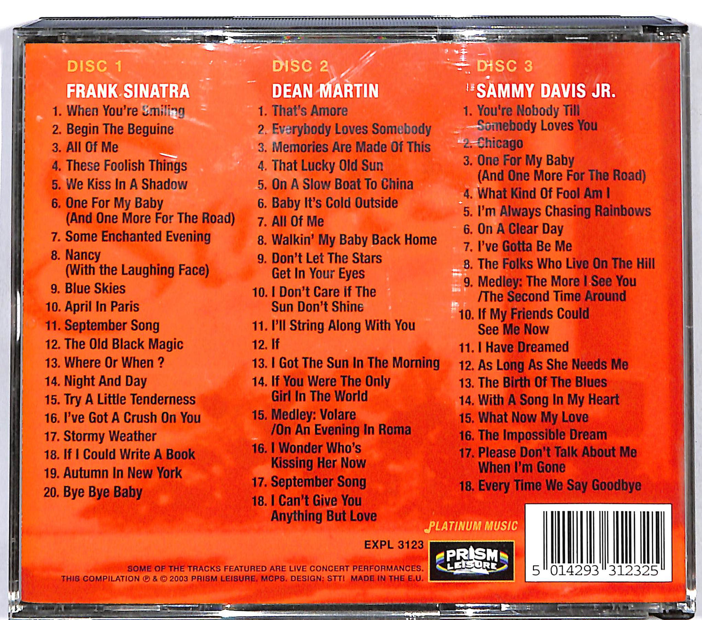 EBOND Dean Martin , Frank Sinatra , Sammy Davis Jr. - The Rat Pack CD CD122121
