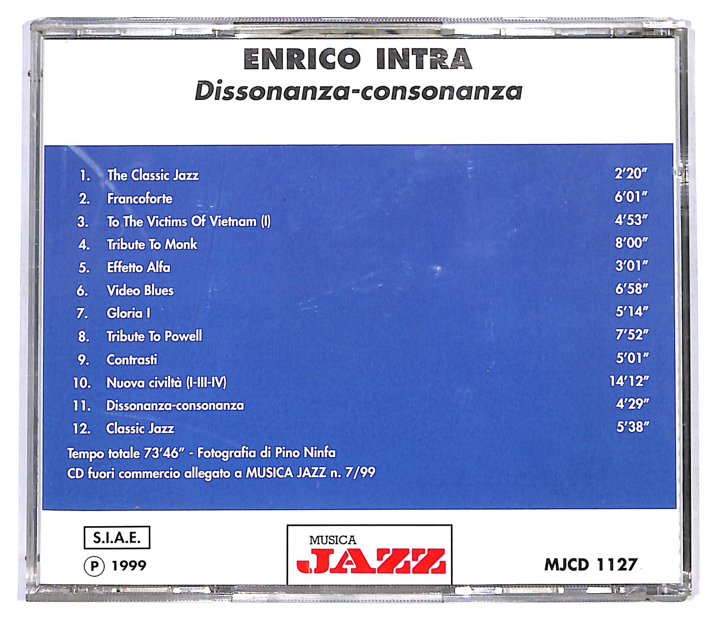 EBOND Enrico Intra - Dissonanza-consonanza CD CD122134