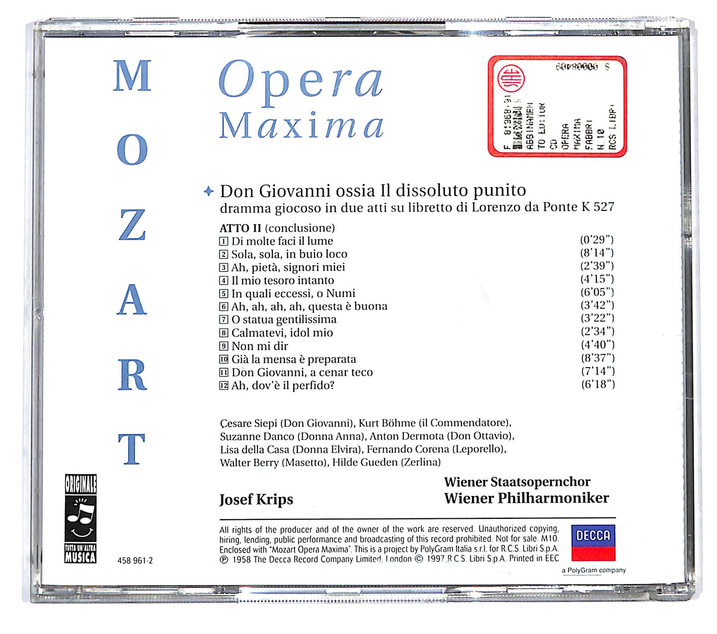 EBOND Wolfgang Amadeus Mozart - Don Giovanni (III) CD CD122143