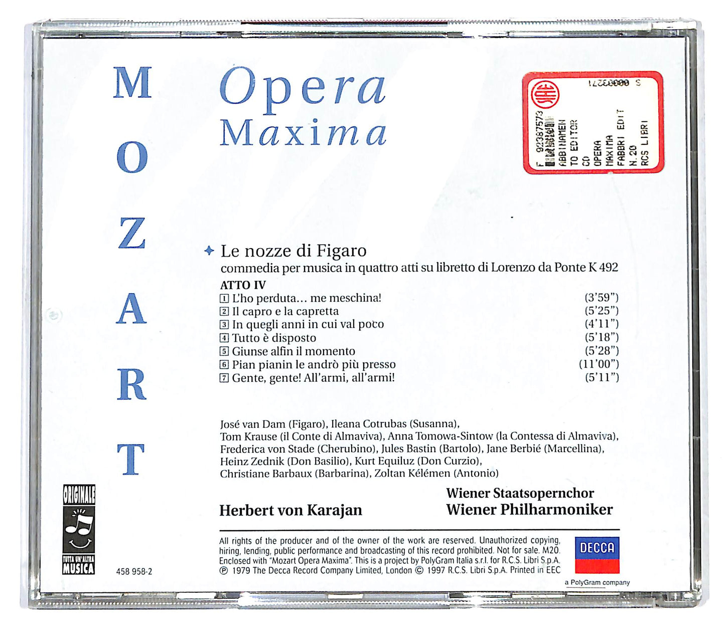 EBOND W. A. Mozart, Herbert von Karajan - Le Nozze di Figaro (III) CD CD122144