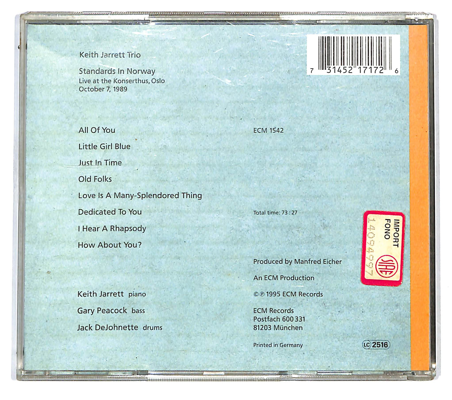 EBOND Keith Jarrett Trio - Standards In Norway CD CD122156